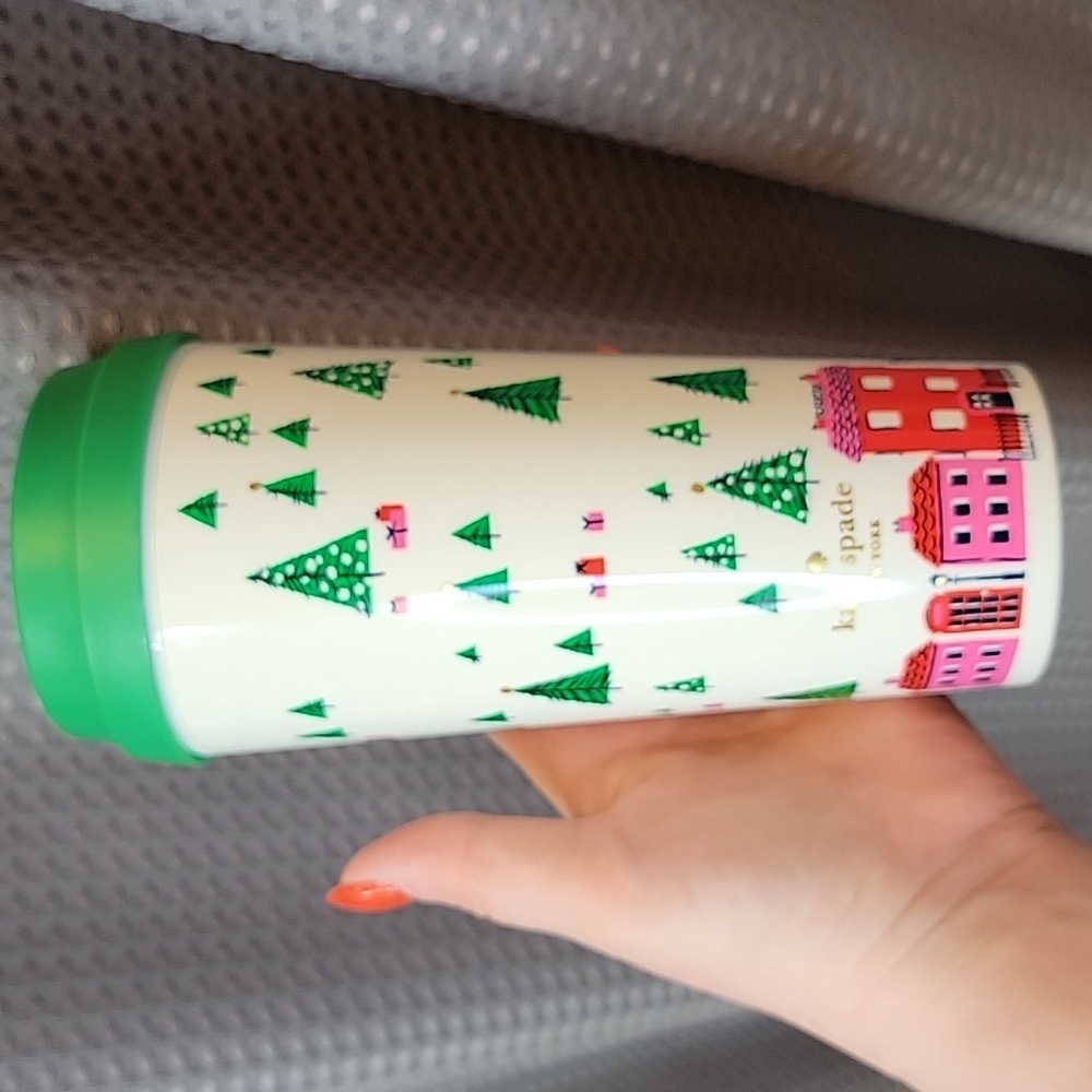 NWOT Kate Spade New York 16 Ounce Holiday Insulated Thermal Holiday Travel Mug - Picture 4 of 7